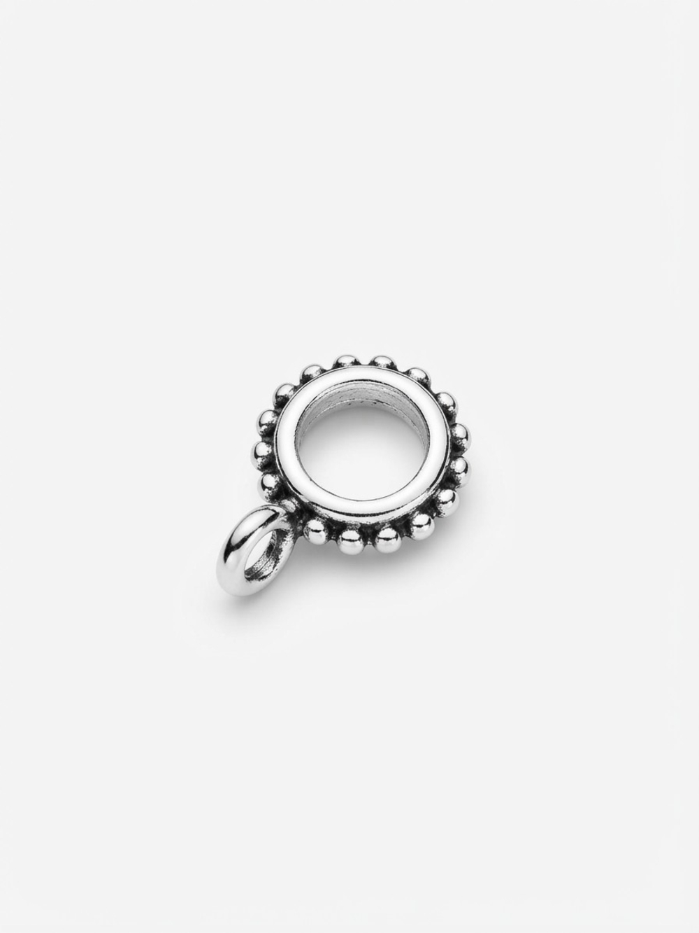 NEW 40 Silver Beaded Round Charm Connector/Spacer (0403)